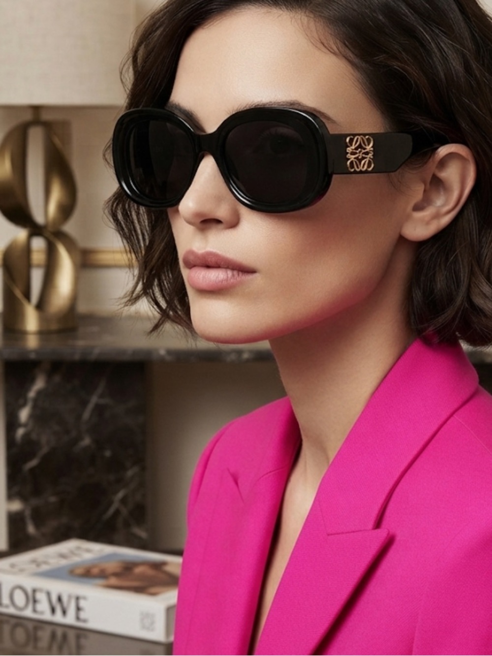 LOEWE Unisex Sunglasses Logo Temples
